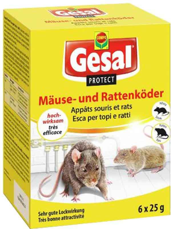 GESAL PROTECT esca per topi e ratti 6 x 25 g