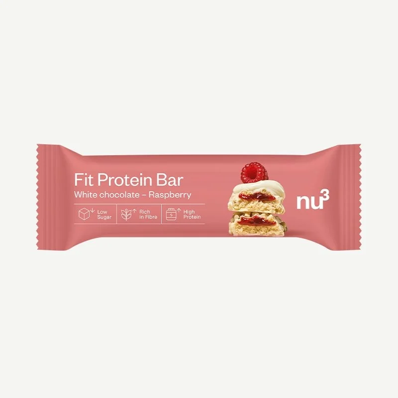 NU3 Fit Barretta proteica al cioccolato bianco e lampone 55g
