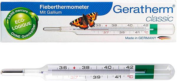 Geratherm Fieberthermometer Classic mit EasyFlip ohne Quecksilber in Einzelfaltschachtel