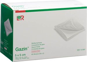 Gazin compresse di garza 5x5cm 16 pieghe sterili 30 x 2 pezzi
