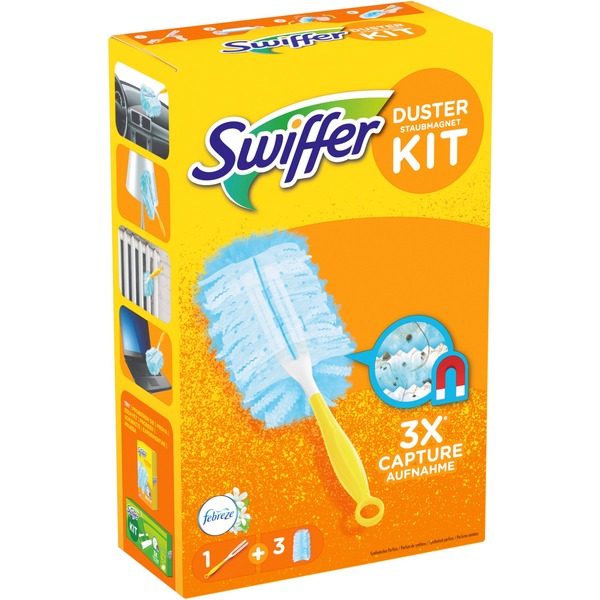 Swiffer Staubmagnet Starterset Griff + 3 Tücher