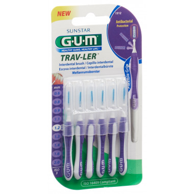 GUM Trav-Ler 1,2 mm ISO 3 cilindrico viola 6 pezzi