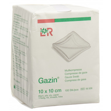 Gazin compresse di garza 10x10cm a 8 pieghe non sterili 100 pezzi