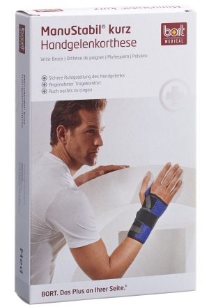 Bort ManuStabil polso corto M sinistro nero