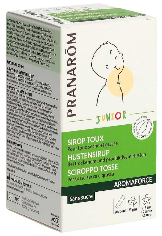 PRANAROM Aromaforce Sciroppo per la tosse Junior 20 x 5ml