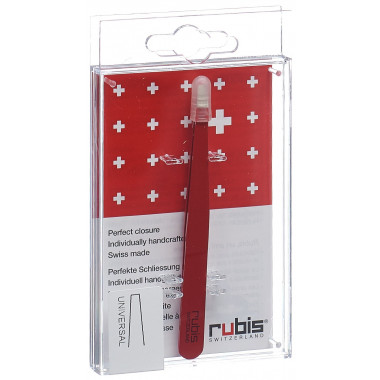 Pinzetta Rubis dritta rossa Inox