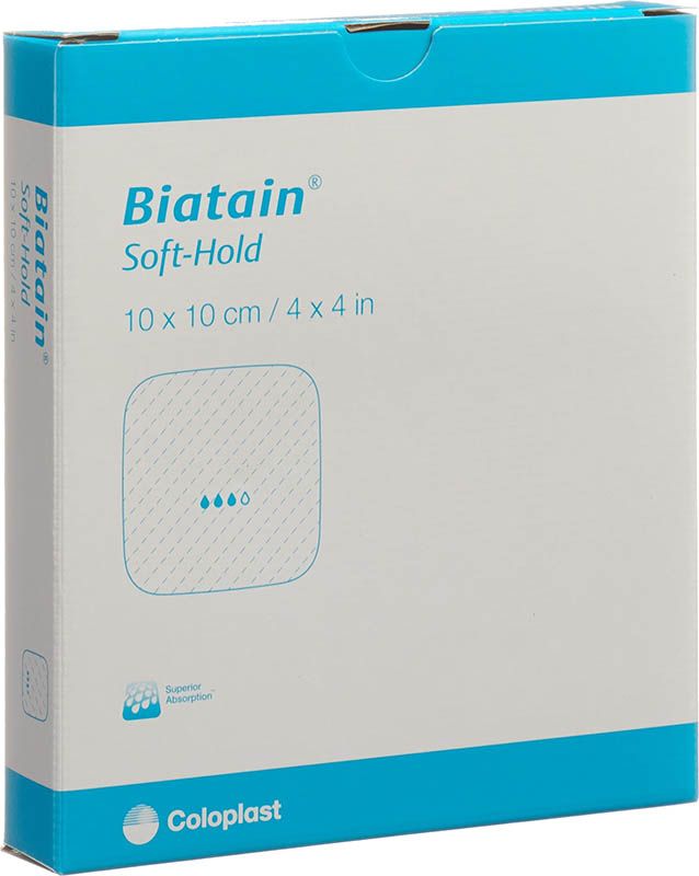 Medicazione in schiuma Biatain Soft-Hold 10x10cm 5 pezzi