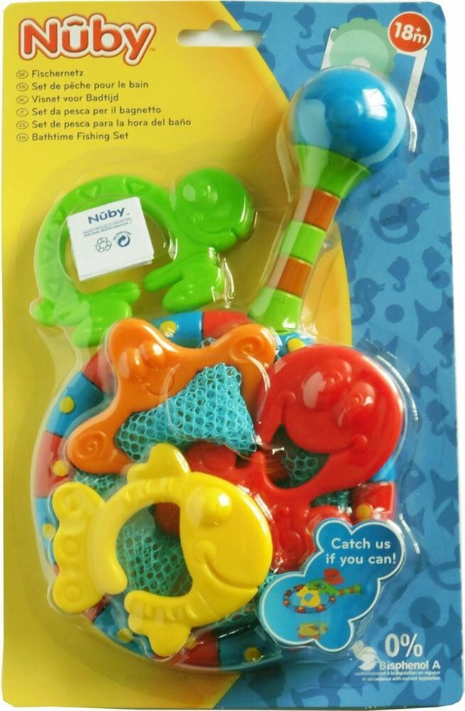 Set di reti da pesca colorate Nûby con 4 figure di gioco