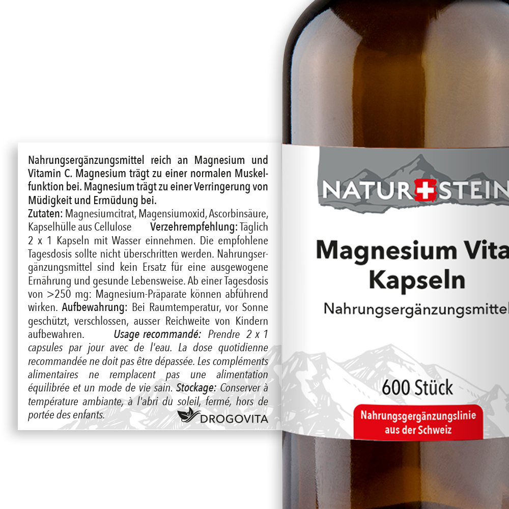 Pietra Naturale Magnesio Capsule Vitali 600 Capsule