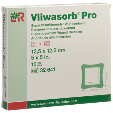 Vliwasorb Pro Medicazione superassorbente per ferite 12,5x12,5 cm 10 pezzi