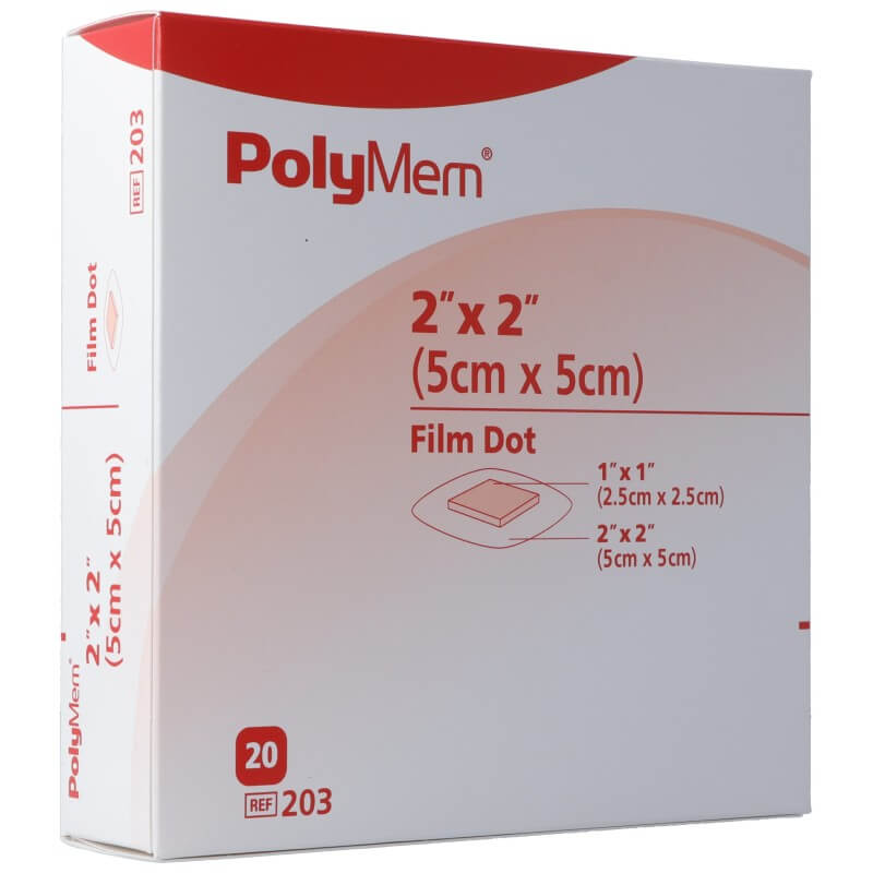 Medicazione per ferite PolyMem 5x5cm Pellicola adesiva sterile 20 pezzi