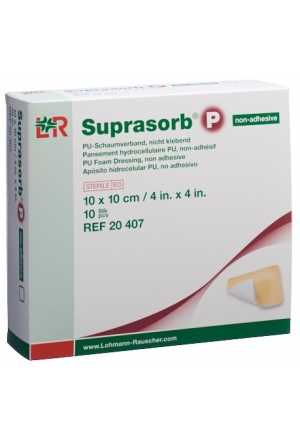 Medicazione in schiuma Suprasorb P 10x10cm n adesivo 10 pezzi