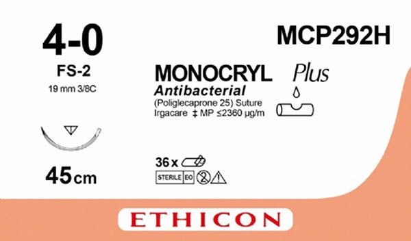 MONOCRYL PLUS 45 cm non colorato 4-0 FS-2 36 pezzi