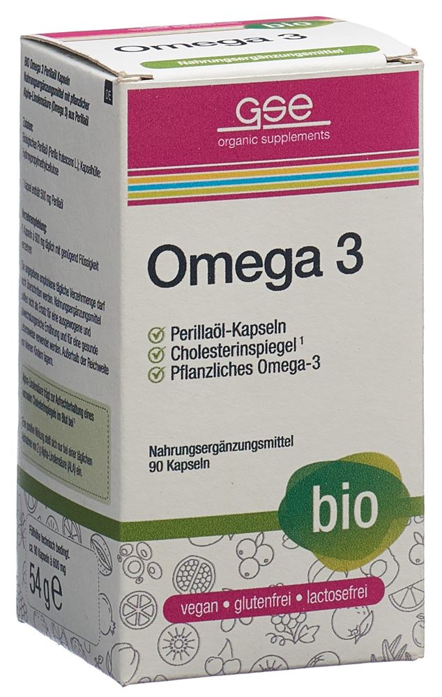 GSE Omega 3 Olio di Perilla Capsule in vetro biologico 90 pezzi