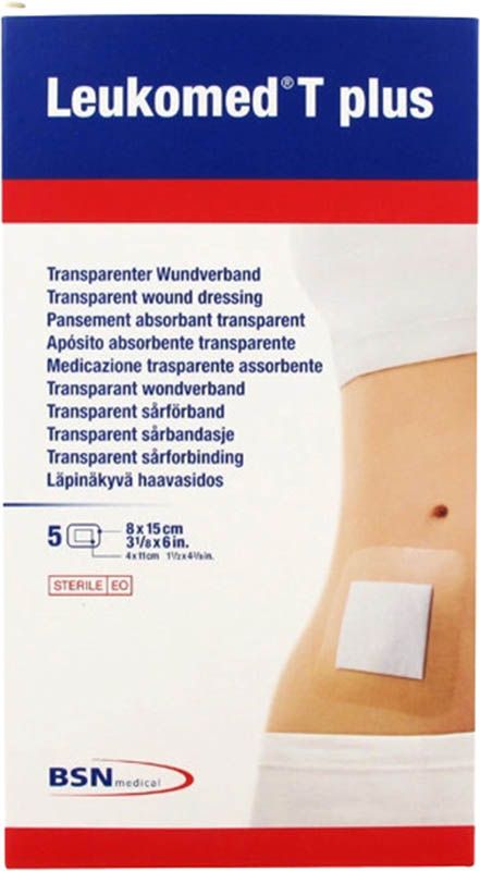 Leukomed T plus medicazione trasparente per ferite 8x15cm con tampone 5 pezzi