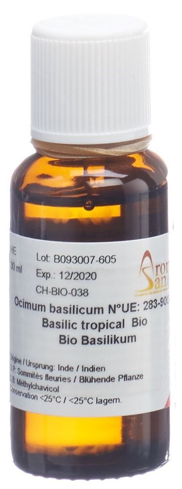 AromaSan Olio essenziale di basilico biologico 30ml