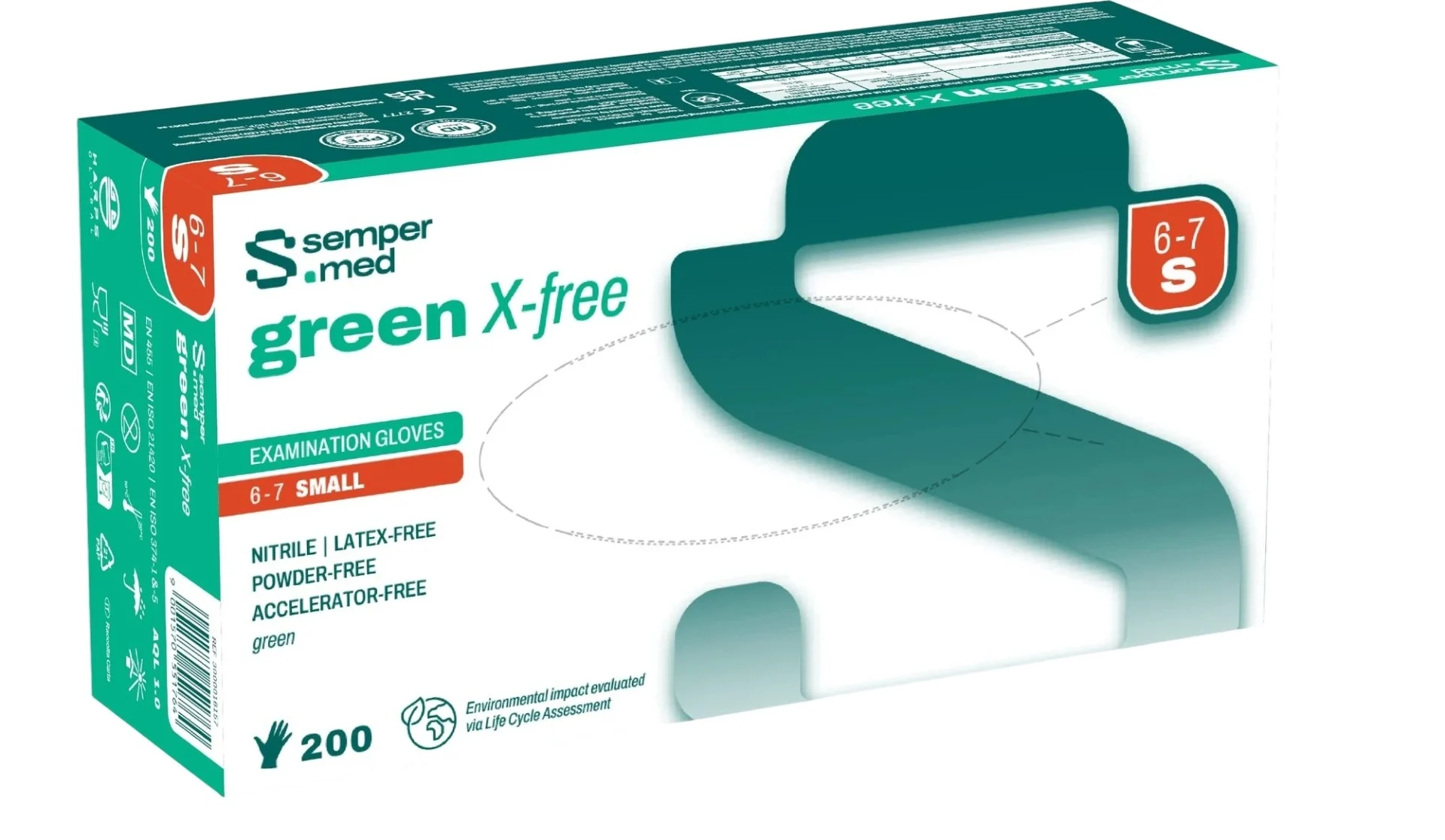 SEMPERMED Verde X-free S 200 pezzi