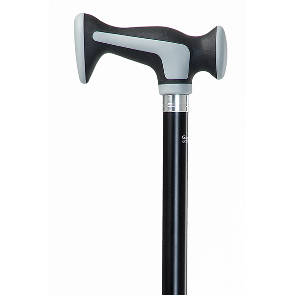 Bastone da passeggio GASTROCK con impugnatura Soft-Escort nero/grigio