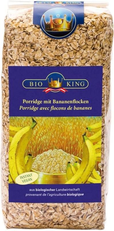 BIOKING Porridge con fiocchi di banana bio 500g
