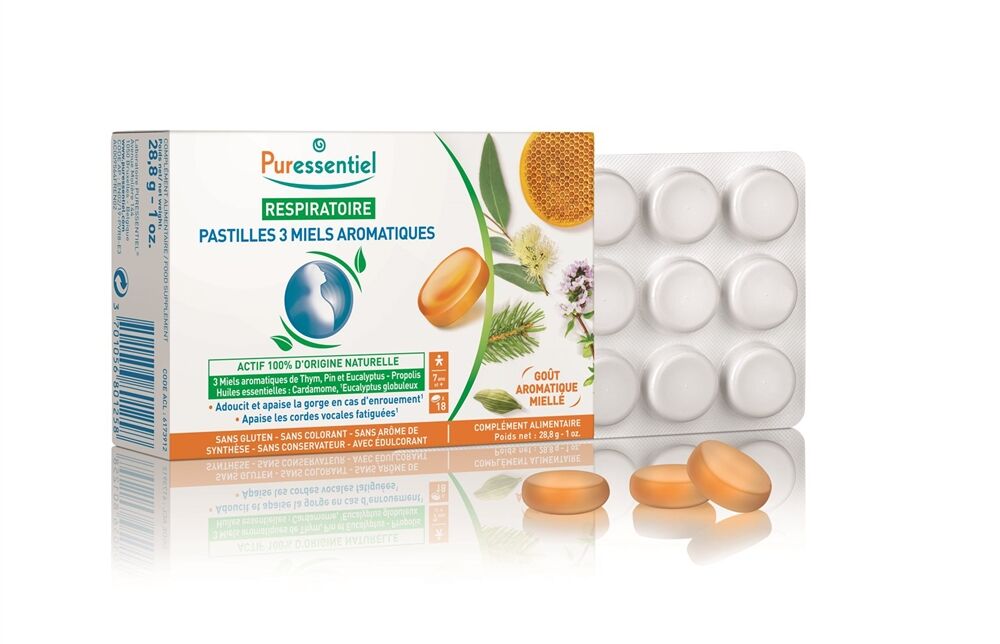 Pasticche PURESSENTIEL con 3 mieli aromatizzati 18 pezzi