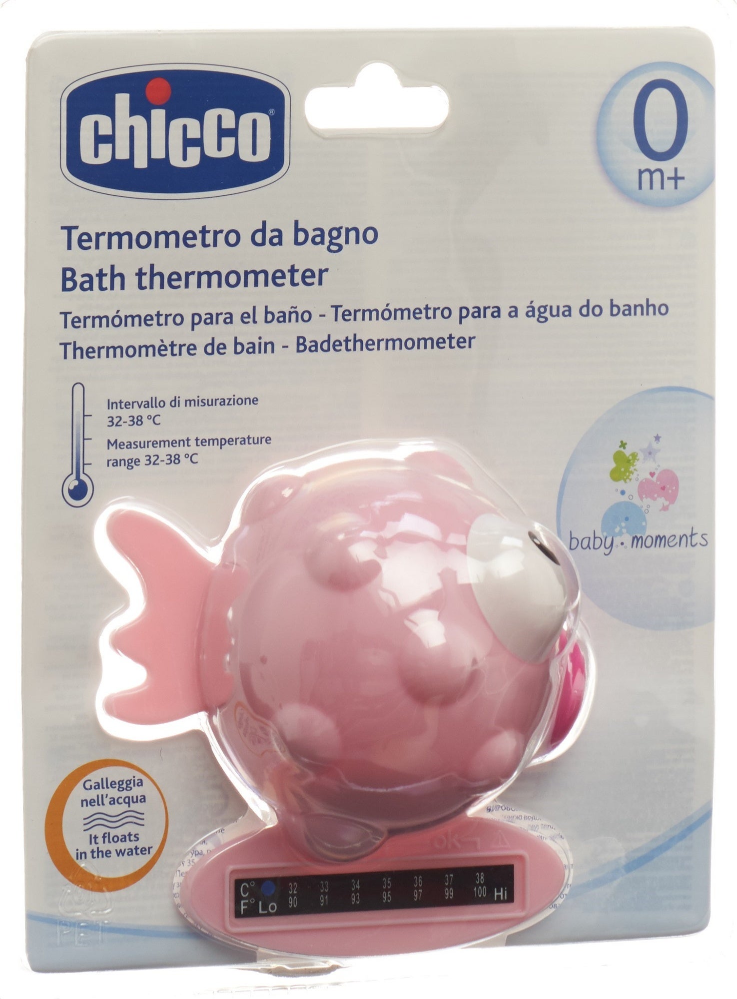 Termometro da bagno Chicco Globe Fish rosa 0m+