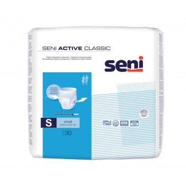 Seni Active Classic pantaloni monouso S traspiranti circonferenza fianchi 55-85cm 5,5 gocce 30 pezzi