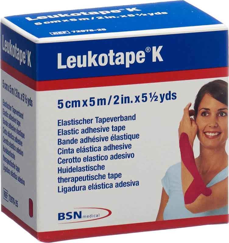Nastro kinesiologico Leukotape® K 5mx2,5 cm rosso