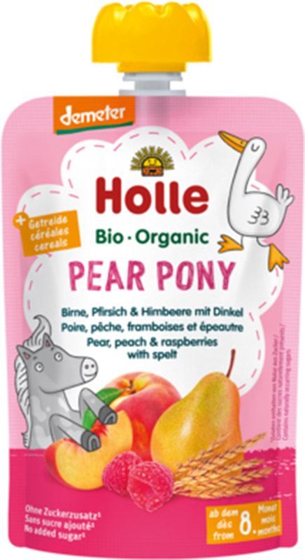 Holle Pear Pony - Pouchy Pear Pesca e Lampone con Farro 100g