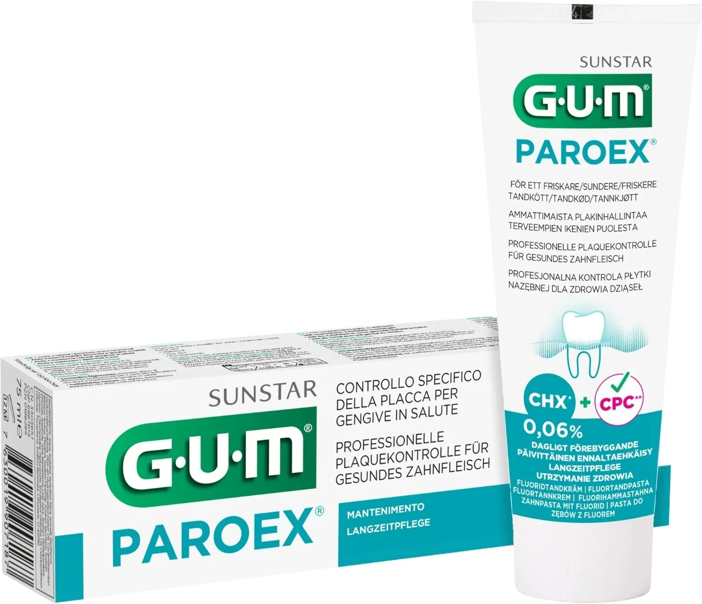 Dentifricio GUM Paroex con clorexidina allo 0,06% 75 ml