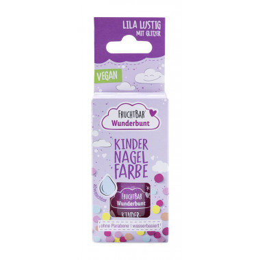 Fruchtbar Wunderbunt Kinder Nagelfarbe Lila Lustig mit Glitzer vegan Glasfl 7ml