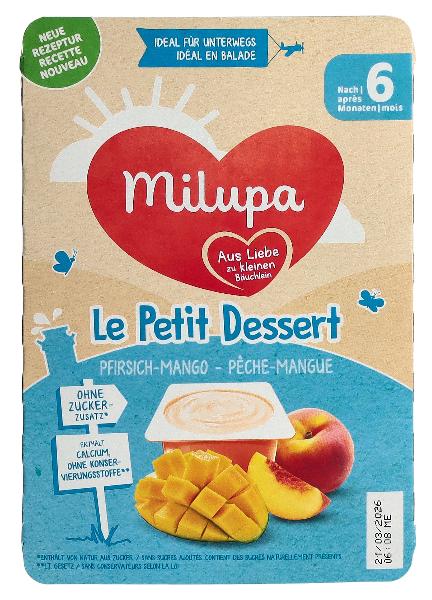 Milupa le Petit Dessert Pesca Albicocca 6 x 55g