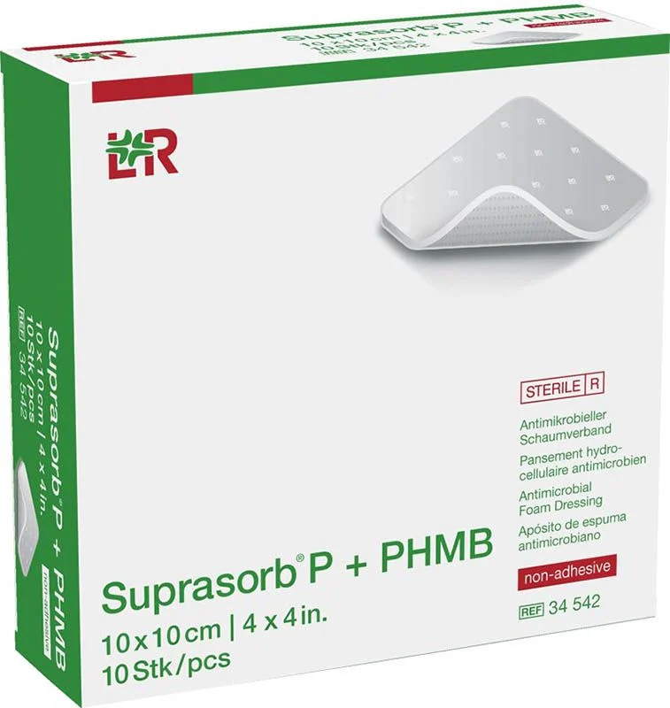 Medicazione in schiuma Suprasorb® P+PHMB 10x10cm 10 pezzi