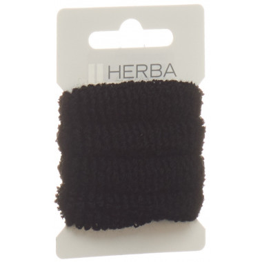 Fascetta per capelli Herba 4cm frottée nero 4 pezzi