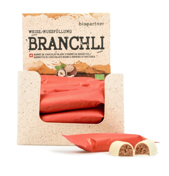 BIO PARTNER Branchli ripieno di nocciole bianche 22g