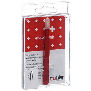 Pinzetta Rubis obliqua rossa Inox