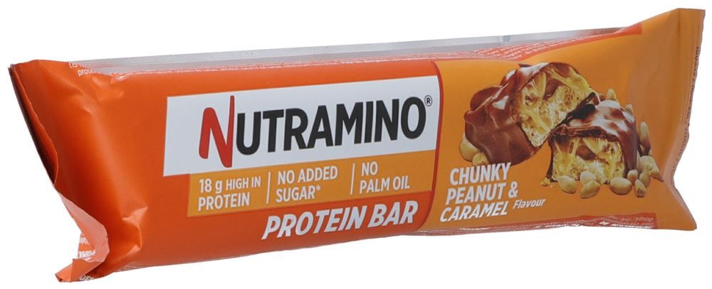 Barretta proteica NUTRAMINO con arachidi e caramello 55g