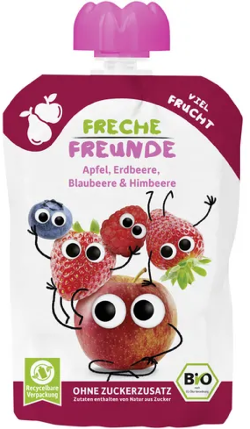 Yogurt spremuto Cheeky Friends ai frutti di bosco, mela e lampone 100g