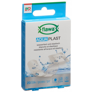 Flawa Aqua Plast Pflasterstrips wasserfest 2 Grössen 20 Stück