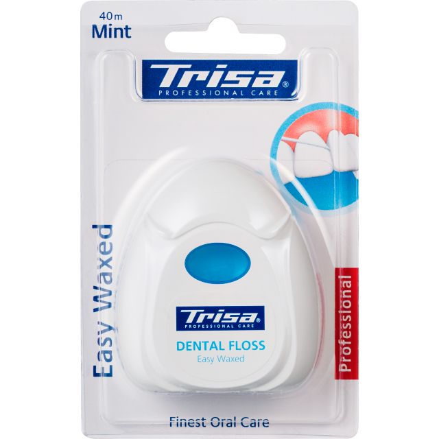 Filo interdentale Trisa Easy Waxed 40m menta Xilitolo