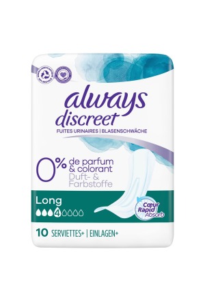 ALWAYS Discreet Incontinence Long 0% 10 pz.