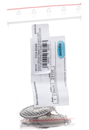 Catena porta tovaglioli Sundo 53 cm argento con clip