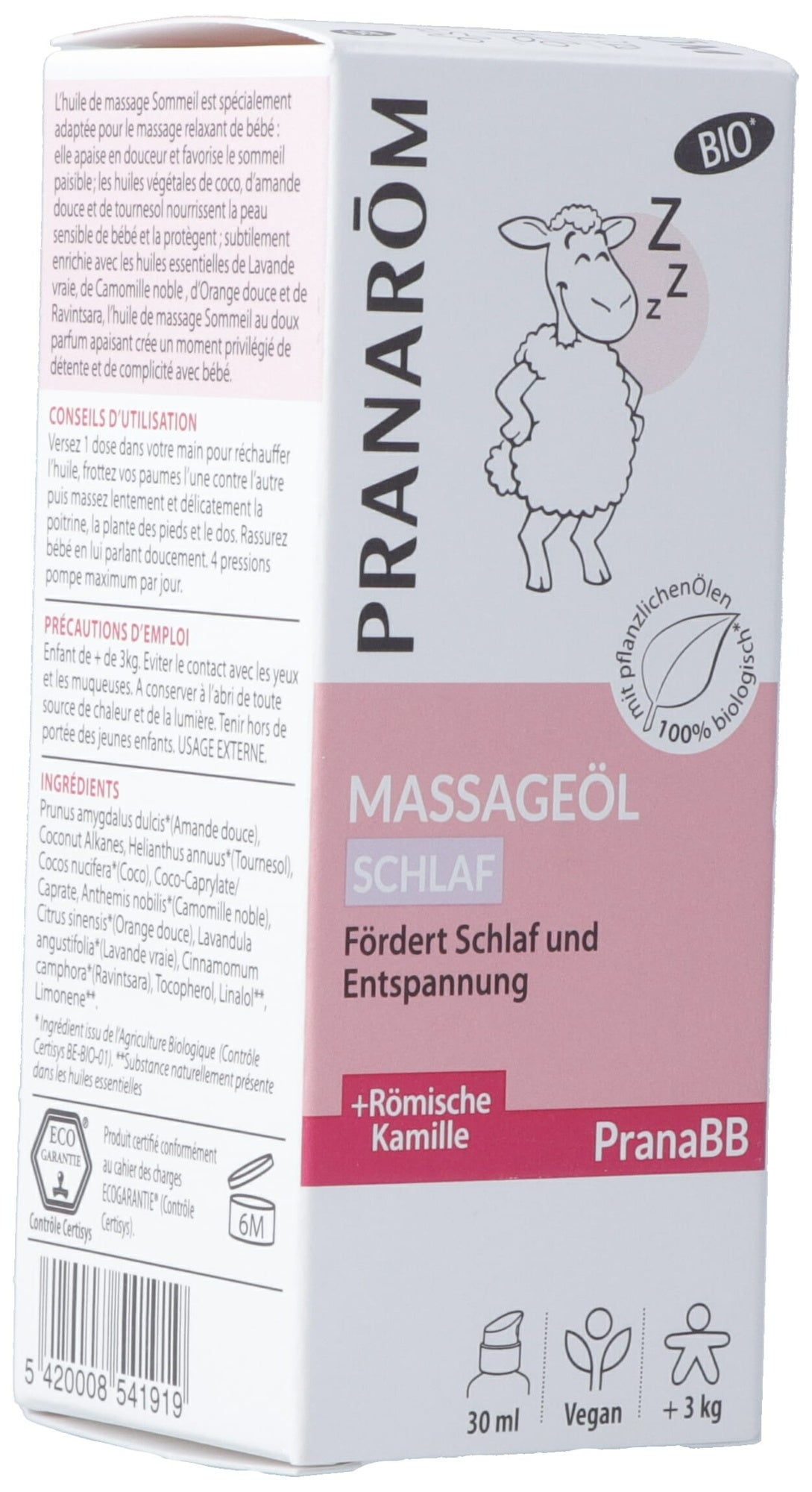 PRANAROM PranaBB Olio per massaggi Sleep Organic Eco 30ml