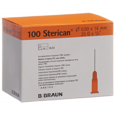 Sterican Nadel 25G 0.50x16mm orange Luer 100 Stück