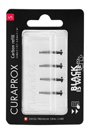 CURAPROX Nero è bianco-CPS Carbon S ricarica 4 pezzi