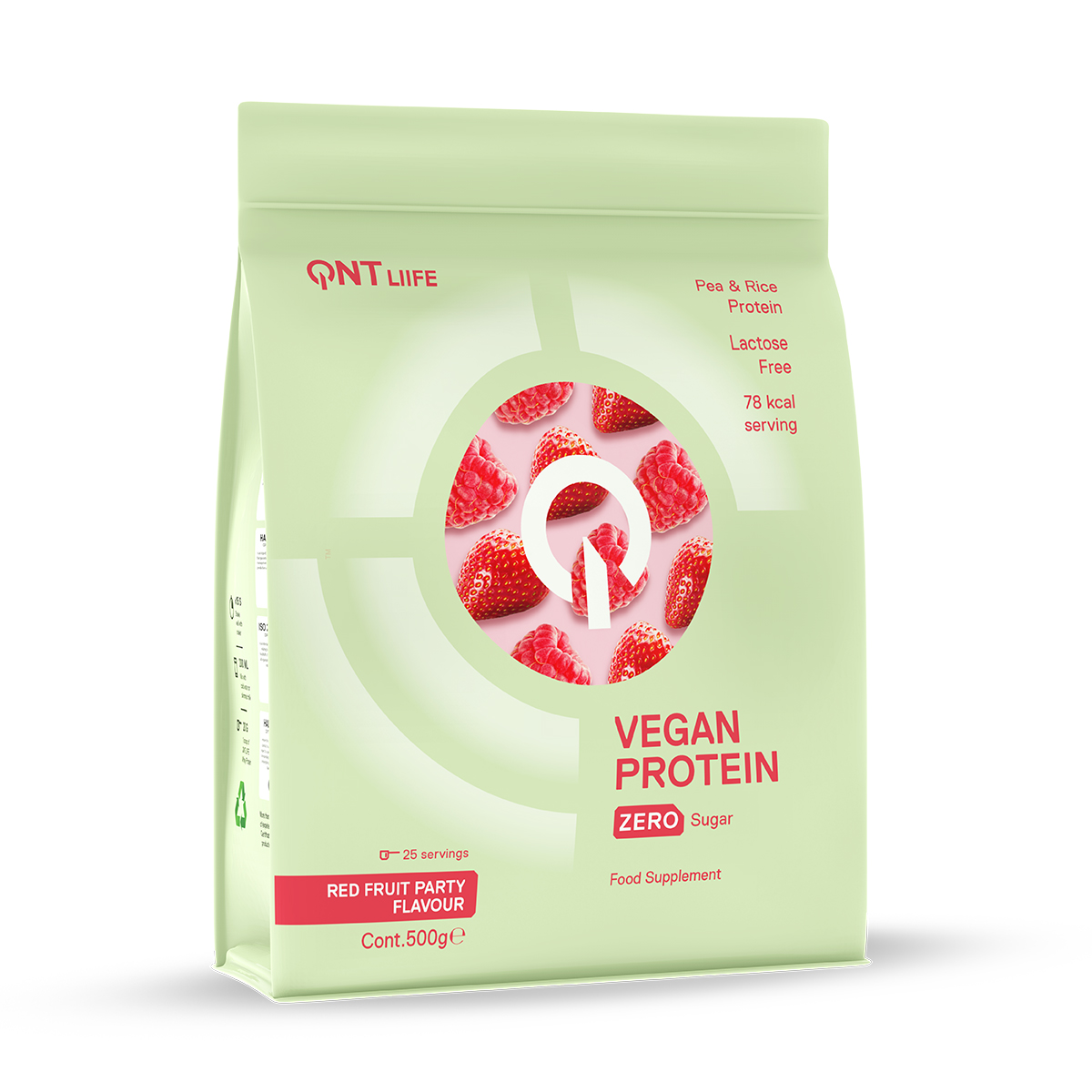QNT Proteine Vegane Zero Zuccheri-Latte Fr Frutti Rossi 500g