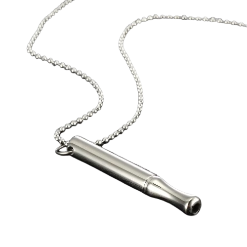 Collana respiratoria anti-ansia in argento – Riduzione dello stress, consapevolezza e smettere di fumare