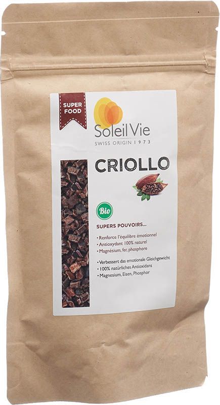 Soleil Vie cacao crudo Criollo bio 120g