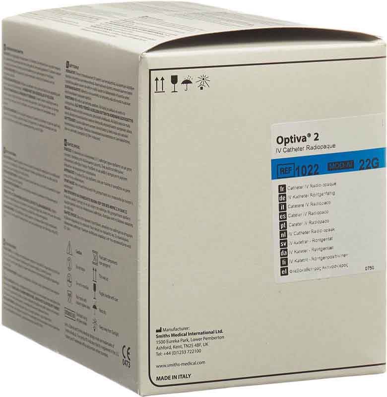 Catetere endovenoso OPTIVA 2 22Gx25mm 50 pezzi
