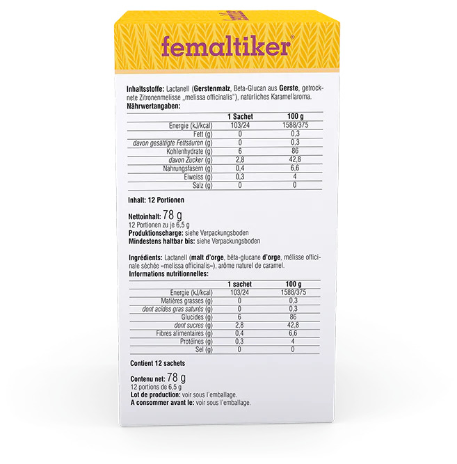 Femaltiker integratore alimentare per l'allattamento 12 x 6,5 g