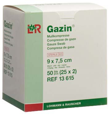 GAZIN Set di compresse di garza 7,5x9cm 8f st 25 x 2 pezzi